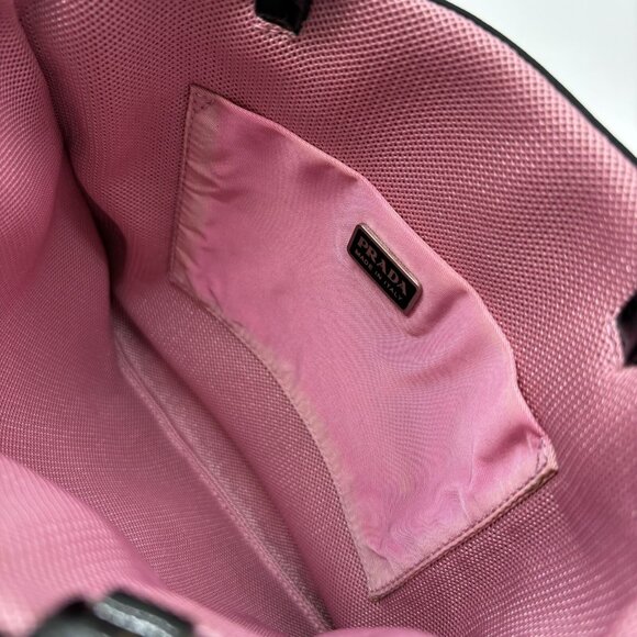 Authentic PRADA Tessuto Mini Bag Black Pink Hand Bag Nylon #36635194 - Picture 11 of 12